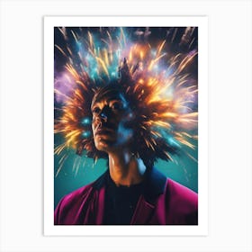 Fireworks Afro Art Print