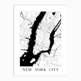 NYC Street Map - New York City Art Print