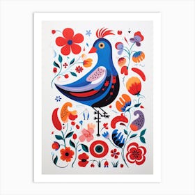 Scandinavian Bird Illustration Coot 3 Art Print