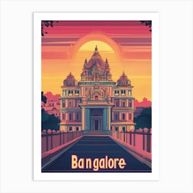 Aihrgdesign A Mid Century Modern Travel Poster For Bangalore 6 Art Print