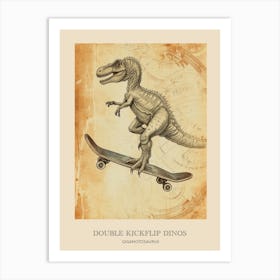 Giganotosaurus Vintage Dinosaur Poster 1 Art Print