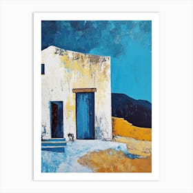 Blue House, Greece Art Print