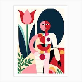 Woman With A Flower Art Print