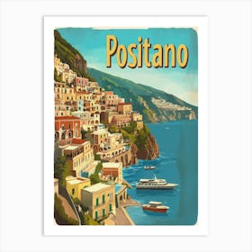 Aihrgdesign A Vintage Travel Poster Of Positano 3 Art Print