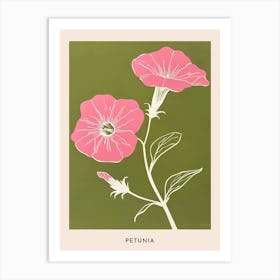 Pink & Green Petunia 2 Flower Poster Art Print