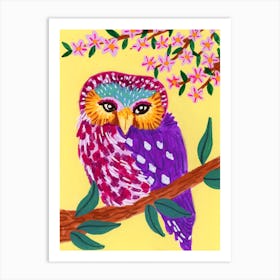 Purple Owl Art Print
