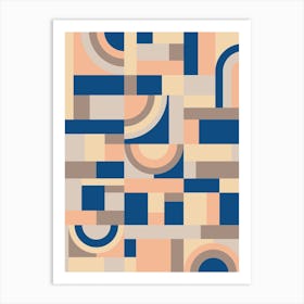 Soft And Blue Blocks Art Print