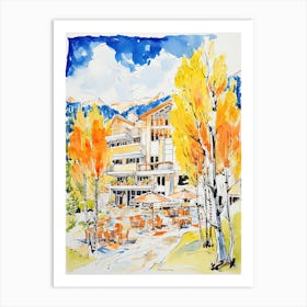 Little Nell Hotel   Aspen, Colorado   Resort Storybook Illustration 2 Art Print