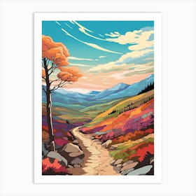 Cairngorms National Park Scotland 3 Hike Illustration Art Print