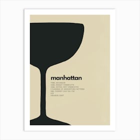 Neutral Manhattan Cocktail Art Print