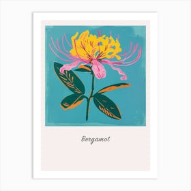 Bergamot 2 Square Flower Illustration Poster Art Print