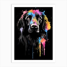 Colorfulflatcoatedretrieverdisplate Art Print