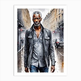 Man Walking Down The Street Art Print