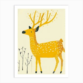 Yellow Deer 1 Art Print