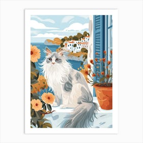 Niccheyne Storybook Illustrations Of Laperm Cat In The Style Art Print