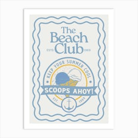 The Beach Club | Trendy Preppy Aesthetic Coastal Tropical 2 Art Print