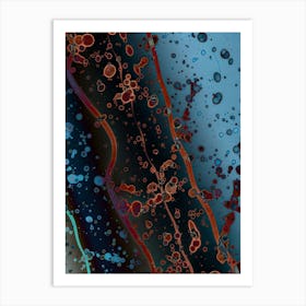 Blue Raindrops Abstraction 1 Art Print