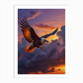 Bald Eagle In Flight Art Print