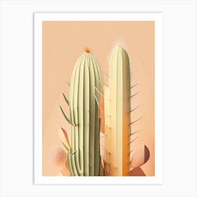 Ladyfinger Cactus Neutral Abstract 1 Art Print