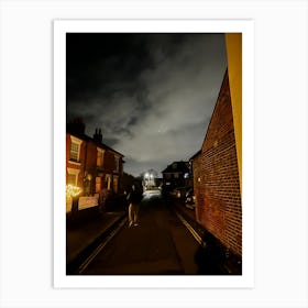 Street Scene At Night Art Print