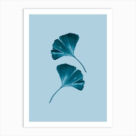 Ginko Blue Handrawn Art Print