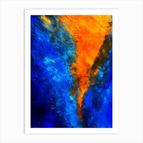 Abstract - Blue And Orange Abstract Painting Art Print