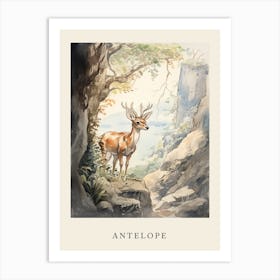Beatrix Potter Inspired  Animal Watercolour Antelope 1 Art Print