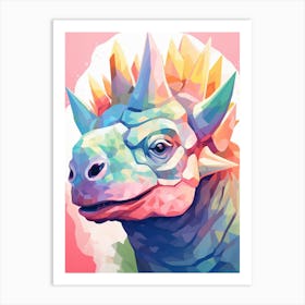 Colourful Dinosaur Triceratops 1 Art Print