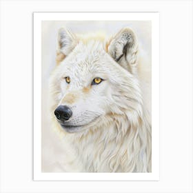 Arctic Wolf Pastel Watercolour 4 Affiche