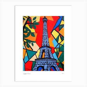 Eiffel Tower Paris Matisse Style 3 Watercolour Travel Poster Art Print