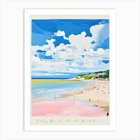 Poster Of Filey Beach, North Yorkshire, Matisse And Rousseau Style 2 Art Print