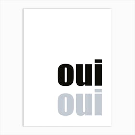 Black & White ‘Oui Oui’ Bathroom Art Print