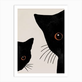 Two Black Cats Art Print