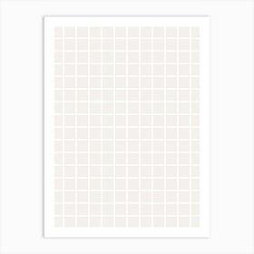 Pale Beige And White Minimalist Grid Art Print