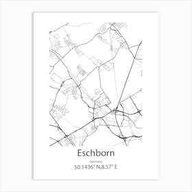 Eschborn,Germany Minimalist Map Art Print