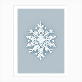 Beauty, Snowflakes, Retro Minimal 1 Art Print