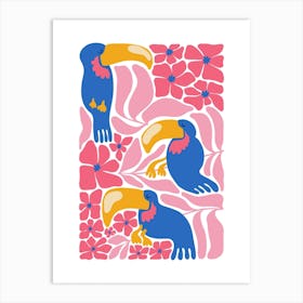 Tropical Birds Boho Matisse Style Art Print