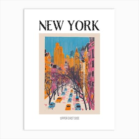 Upper East Side New York Colourful Silkscreen Illustration 1 Poster Art Print