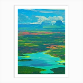 Canaima National Park Venezuela Blue Oil Painting 1  Art Print