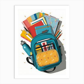 School Bag Art Print