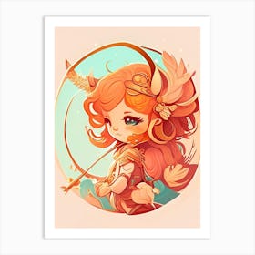 Sagittarius Kawaii Kids Space Art Print