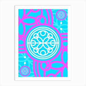 Geometric Glyph in White and Bubblegum Pink and Candy Blue n.0003 Art Print