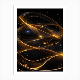 Abstract Golden Swirls Art Print