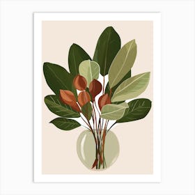 Bouquet Of Leaves In A Vase Art Print