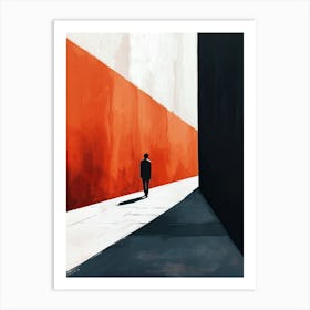 Man Walking Down The Street, Minimalism Art Print