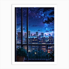 Night Sky Anime aesthetic 43 Art Print