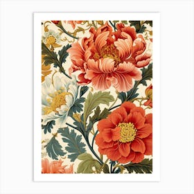 Floral Wallpaper 310 Art Print