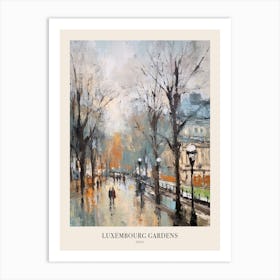 Winter City Park Poster Luxembourg Gardens Paris 4 Art Print