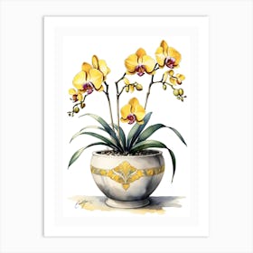 Orchids In A Vase 2 Art Print