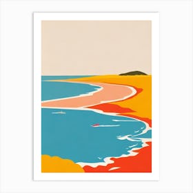 Bateau Bay Beach Australia Midcentury Art Print